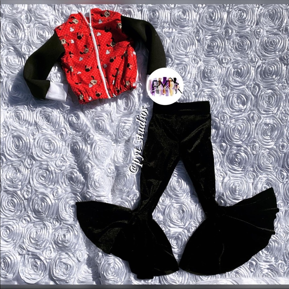 2t custom Minnie Mouse jacket and bottoms to match